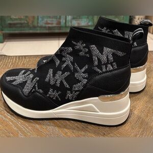 Michael Kors Black and Silver Knit Sneakers